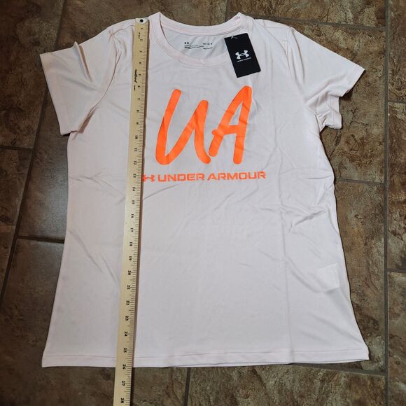 Under Armour Women’s Large Tee – Pink with Orange Graphic, NWT - Picture 5 of 9